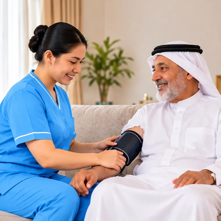 Home Nursing – ALFA Healthcare nurse caring for a client at home