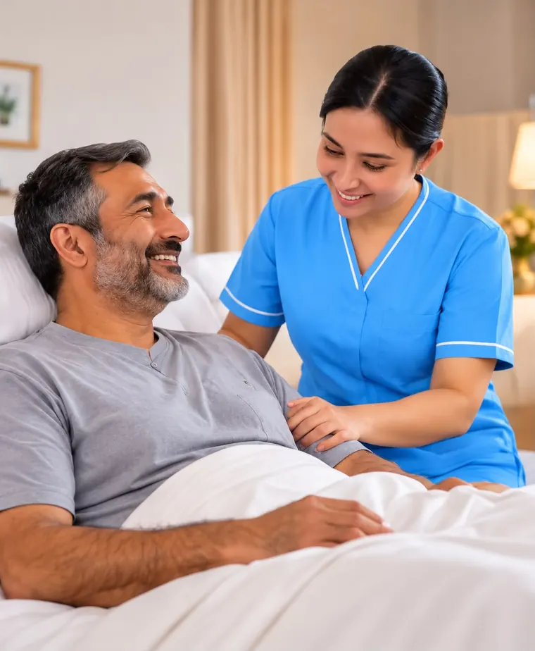 Post-Hospital Recovery – ALFA Healthcare nurse caring for a client at home